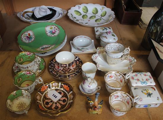 Worcester Blind Earl dish, Meissen cup & other decorative china